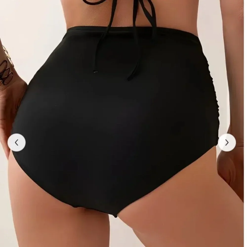 COCOPEAR High-Waist Bikini Bottoms - Size Medium - Gently Used MSRP: $29.99